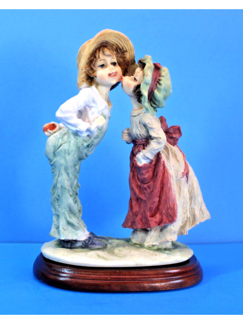 Vtg Retired Armani Shy Kiss Hand Painted Porcelain Sculpture 7.5 in. MINT